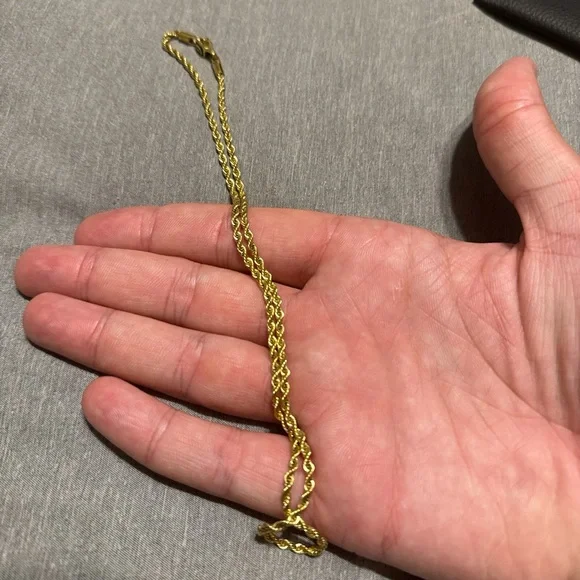 Gold Chain Necklace with Black Pouch - Picture 2 of 3